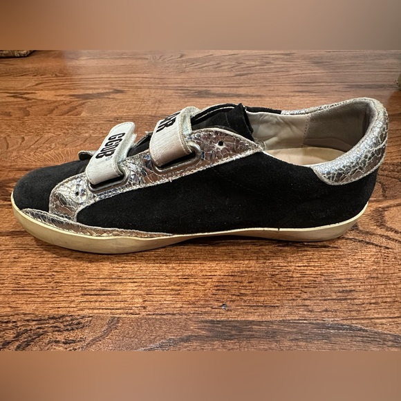 Golden Goose Black and Silver Velcro Sneakers, Sz. 8 (38) - Picture 4 of 11